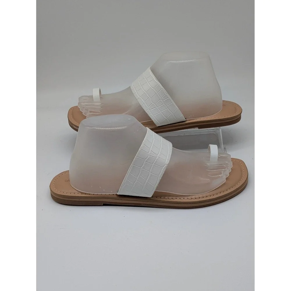 Universal Thread Juno Sandals White Croc Embossed Memory Foam Women's 10 NWT